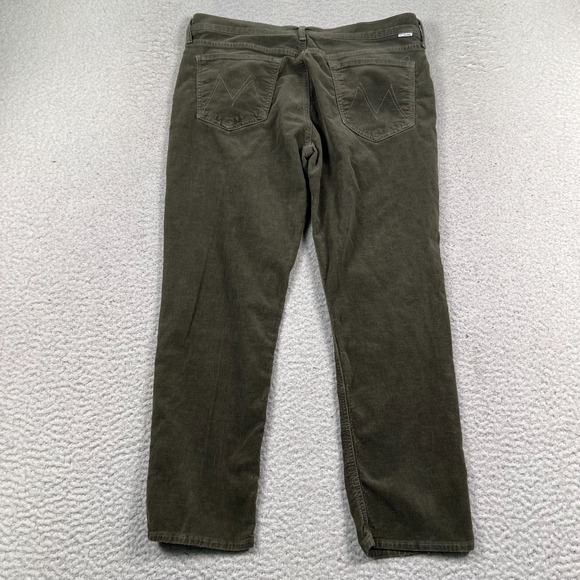 Mother Jeans Women 30  The Dropout Cropped Corduroy Olive‎ Green Hopscotch USA - Picture 13 of 15